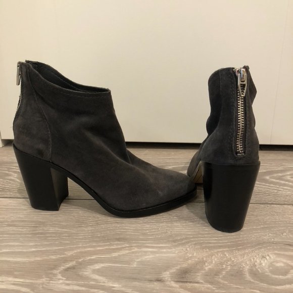 ALDO Grey Suede Ankle Boots - Size 6 - Picture 2 of 3
